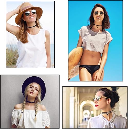 Miniatura 4 de Outee 20-30 Pcs Choker Set Black Chokers Necklaces for Women Choker Necklaces for Teen Girls Classic Choker Henna Choker Layered Necklaces with