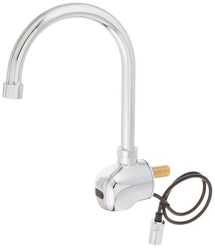 T&S Brass 5EF-1D-WG - Grifo giratorio con sensor de cuello de cisne para montaje en pared, plata/peltre