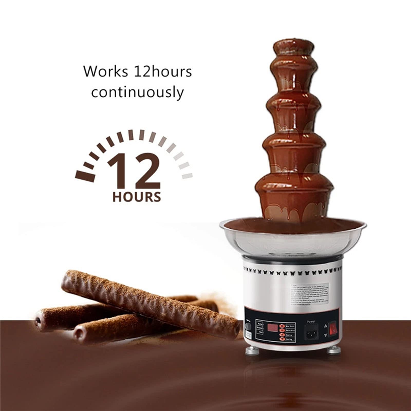 Máquina de fuente de chocolate comercial, 5 niveles con control de temperatura, cascada de fondue de gran capacidad para fiestas, bodas, restaurantes, equipos de buffet