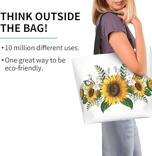 Miniatura 5 de Famame Canvas Tote Bag Large Women Casual Shoulder Bag Handbag Reusable Multipurpose Shopping Grocery Bag For Outdoors