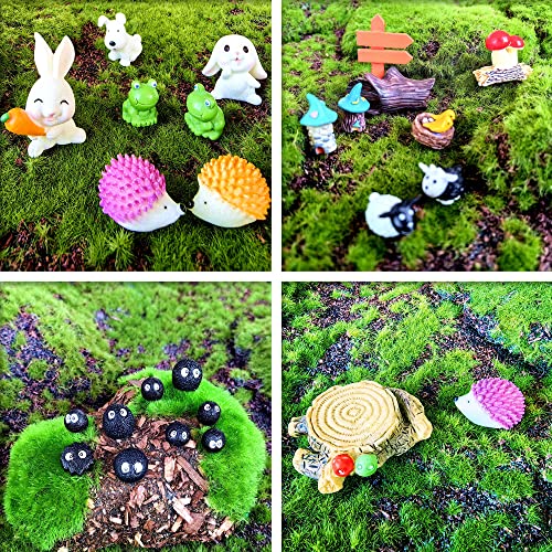 Hyg 100Pc Fairy Garden Accessories, Miniature Fairy Garden Decoration Figurines Kits, Fairy Garden Dollhouse And Animals, Micro Landscape Ornaments Kit, Briquettes Figurines Sets (A) #TOP2