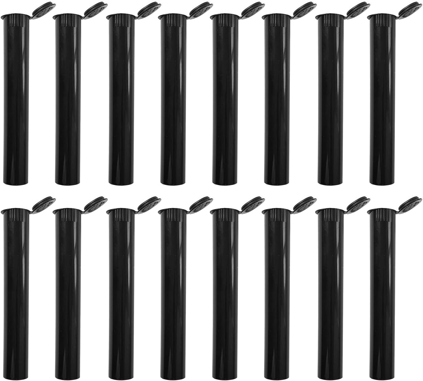 TORMEN 116mm Tubes, Waterproof Airtight Container Plastic Squeeze Bottles with Caps (Black 16 Pcs)
