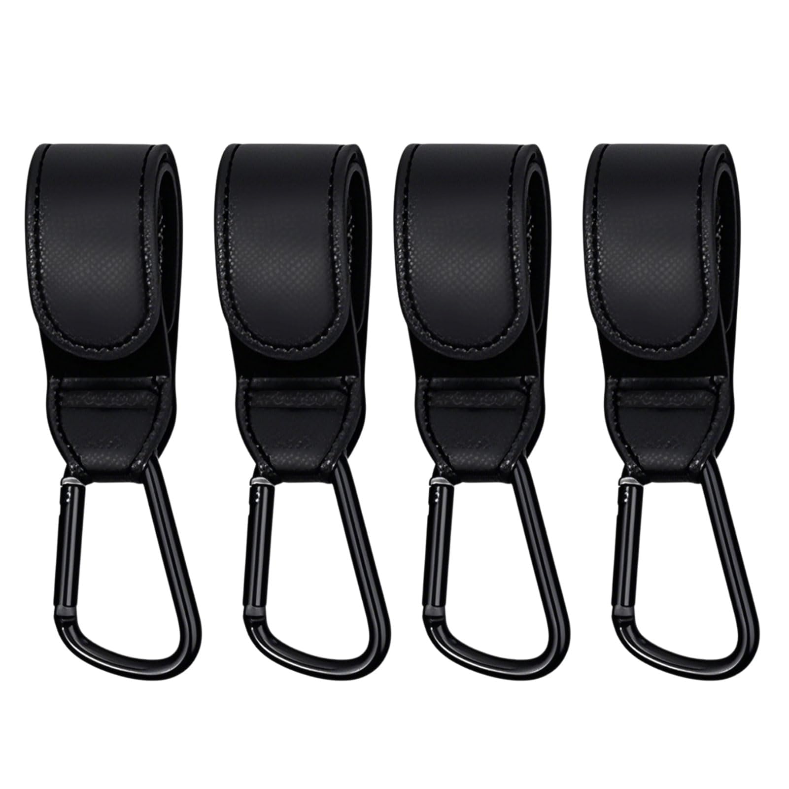 Ganci per Passeggino, Set 3 Pezzi Pelle Ganci Carrozzina, Appendi la spesa & le borse in tutta sicurezza sulla tua Carrozzina o sul Passeggino o Bici, Taglia universale, Moschettoni Alluminio -Marrone