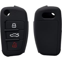 Funda Llave Seat Ibiza kwmobile Funda Compatible con Audi Llave de Coche Plegable de 3 Botones - Carcasa Protectora de Silicona para Llave de Coche - Case en Negro