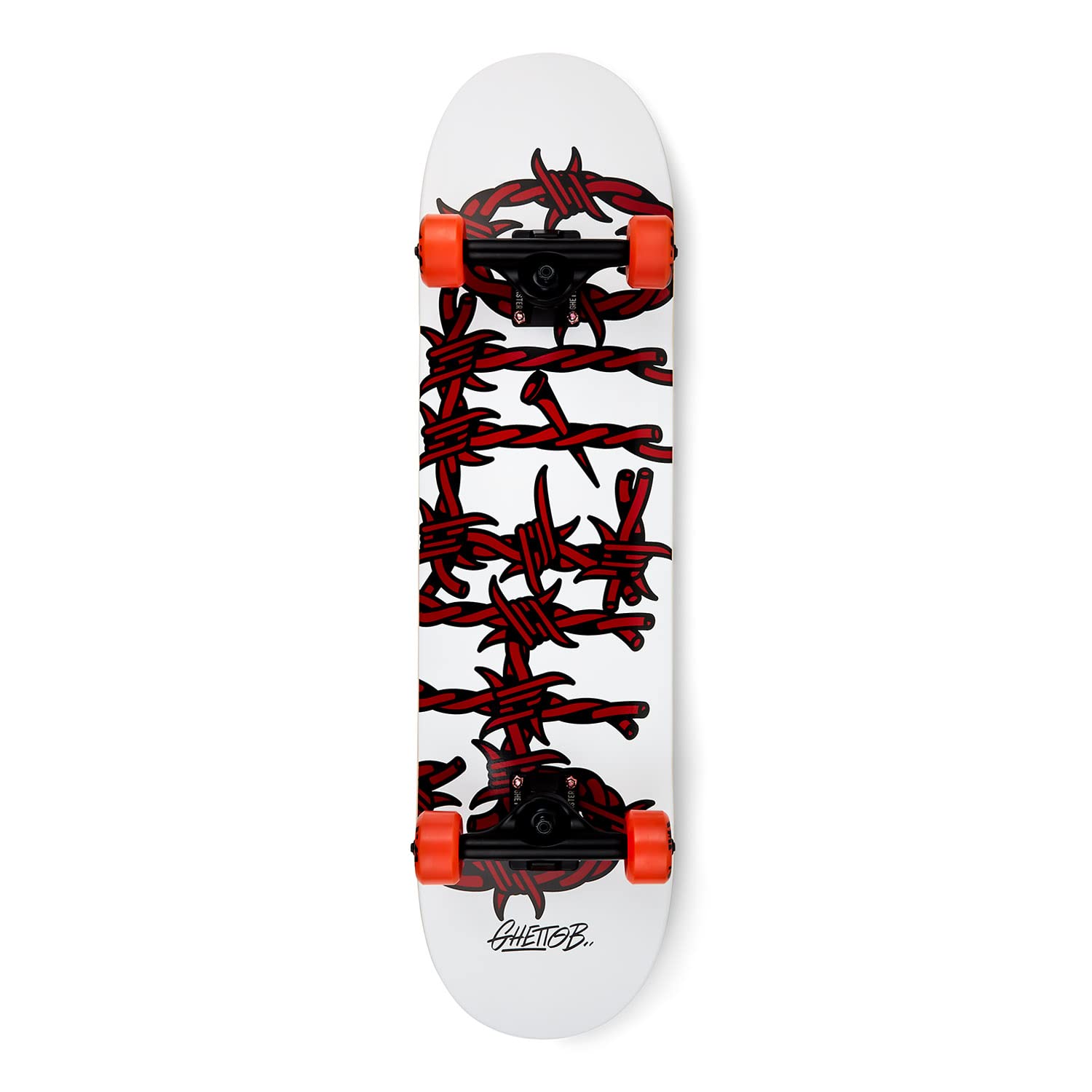 GHETTOBLASTER Skateboard 80x20 cm - Skateboard Bambino - Skateboard Adulto - Skateboard Da Trick già assemblato - Tavola in Acero 7 Strati - Cuscinetti Abec 9 - Ruote Skateboard 53mm