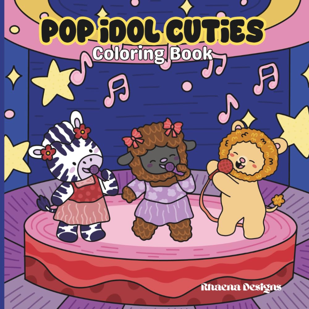 Pop Idol Cuties Coloring Book: Cute Star-Themed Animal Scenes to Color and Enjoy