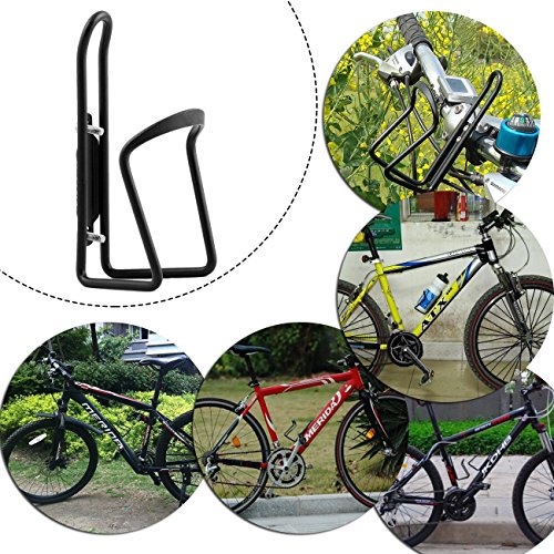 Image of FiveBox Bike Biking Water Bottle Cage, 2Pack Cycling Bicycle Water Bottle Cage Holder Bracket for Mountain Bike MTB Road Bike, Bike Accessories, Made of Lightweight Aluminum Alloy (Black)