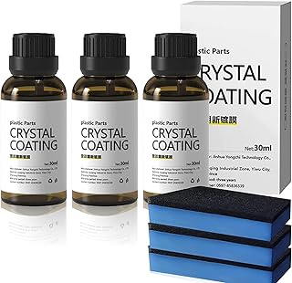 3Pcs Plastic Parts Crystal Coating, Crystal Coating for Car, Plastic Parts Refurbish Agent with Spong for Car