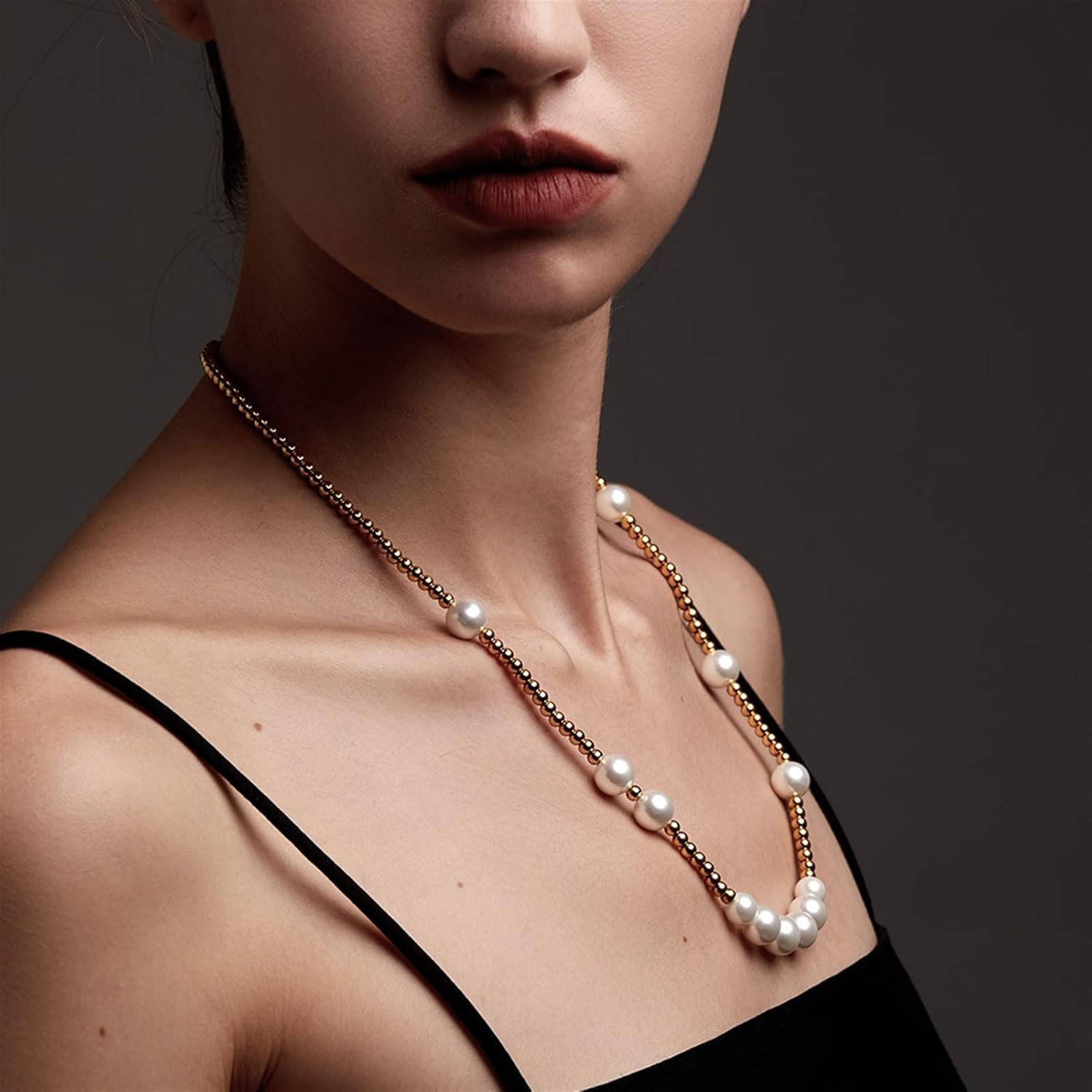 Pearl Beaded Necklace Women's en Wedding Stainless Steel Collar Fashion Pendant Jewelry Gift