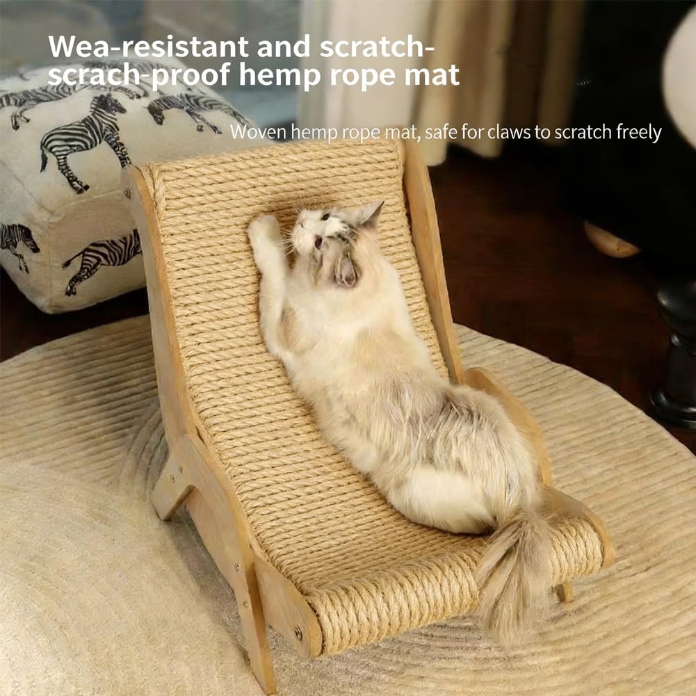 Cat Recliner Scraper Board, 23.6" Large 2 in 1 Cat Recliner Scratch Board, Sisal Cat Scratcher Bed, Cat Scratcher Sofa for Indoor Cats, Modern Cats Lounger/Hammock (A-Medium)