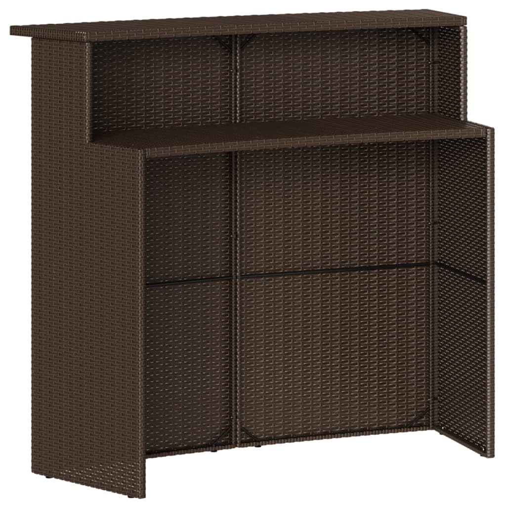 Juego de muebles de jardín con cojines de ratán sintético marrón para terraza, balcón, jardín, salón, comedor, muebles de exterior con mesa y taburetes