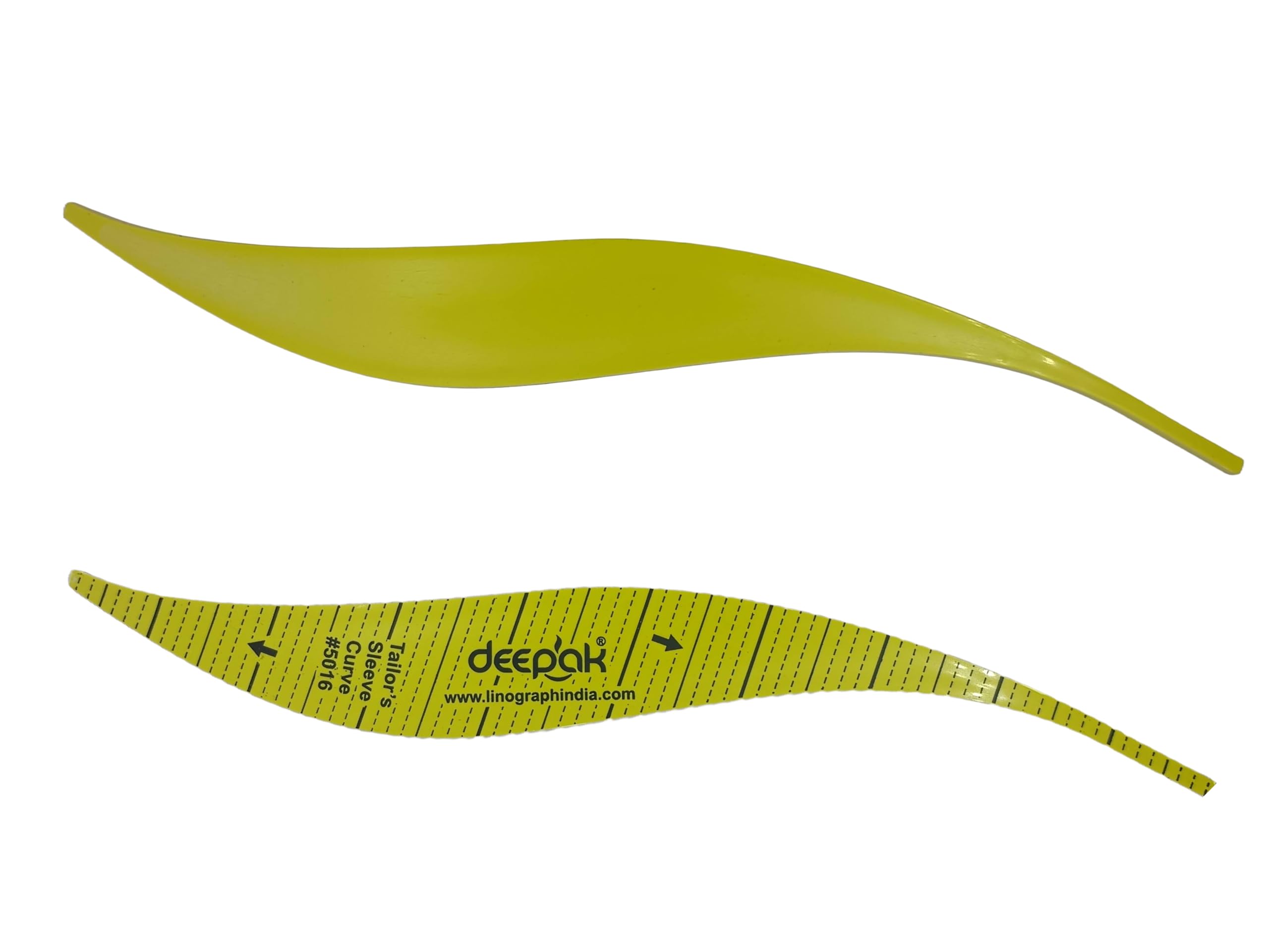 Deepak Tailor Armhole Curve Ruler Set, 3 Pieces, Yellow Sewing Pattern Template for Sleeve Cutting 4