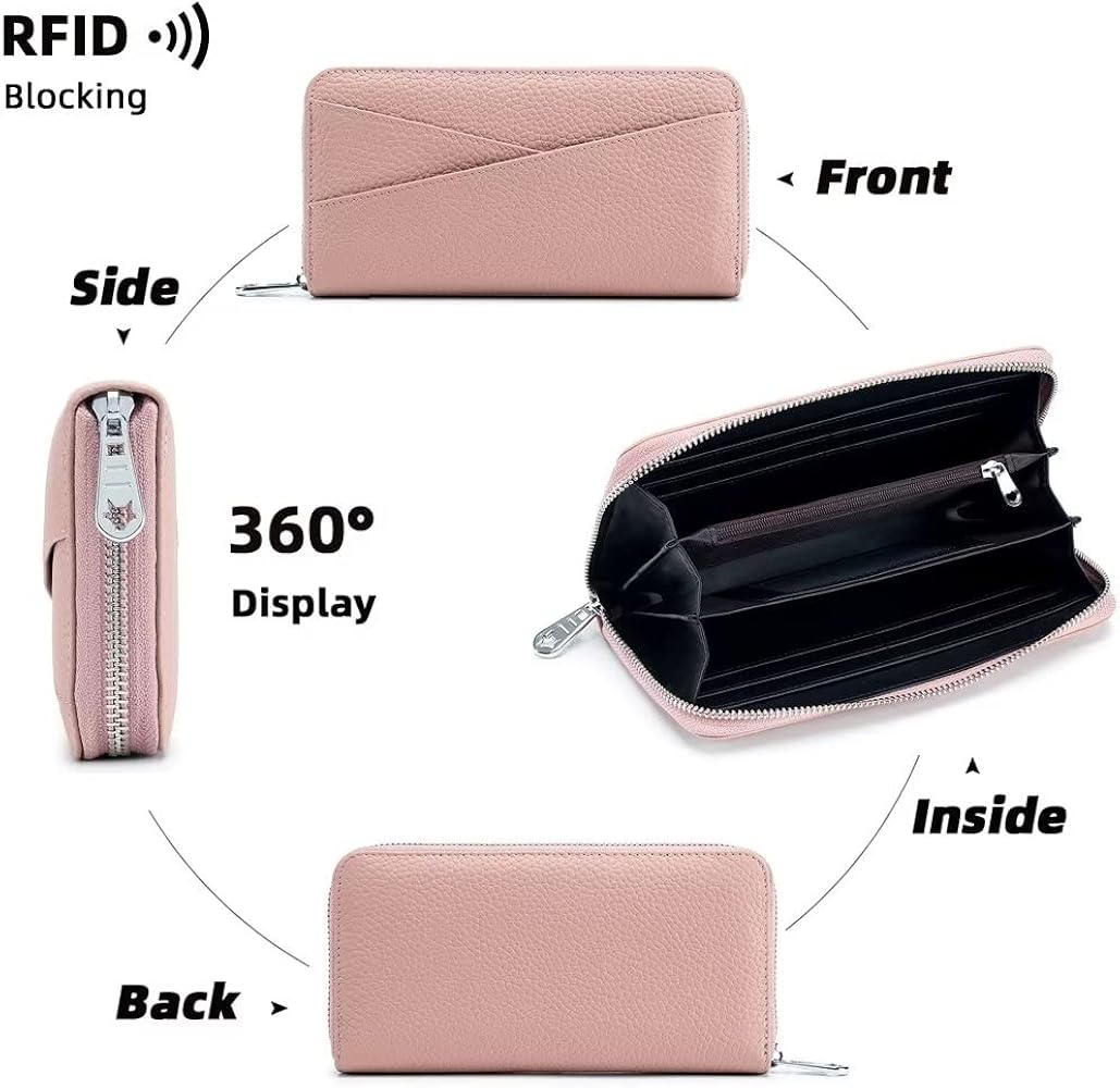 Mudono - Portafolios De Piel Auténtica Con Bloqueo RFID Para Tarjetas