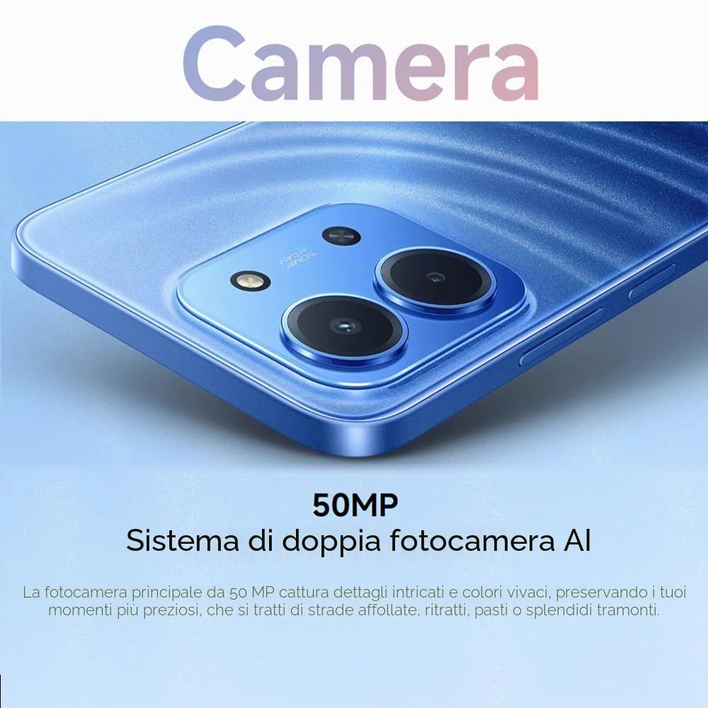 XIAOMI Redmi 15C 8GB+256GB - Smartphone con schermo 6,9" Dot Drop, Fotocamera 50MP, processore Helio G81-Ultra e Batteria 6000mAh, Nero (con Caricatore Incluso)