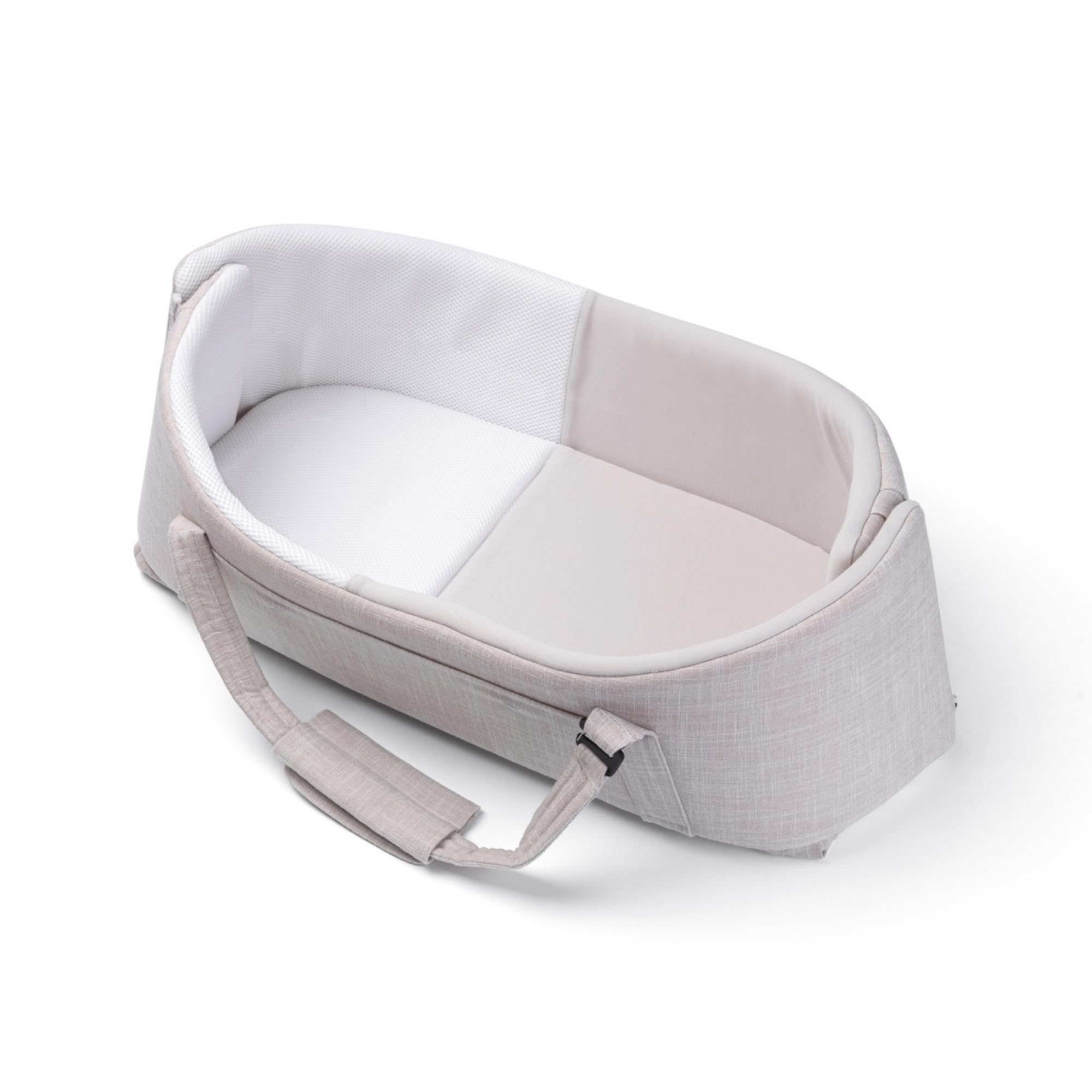 doomoo Nid bébé Nest & Go - Couffin transportable et sécurisé - Nomade et Facile à Transporter - Très Confortable - Coton Organique & Ultra Doux, Sable