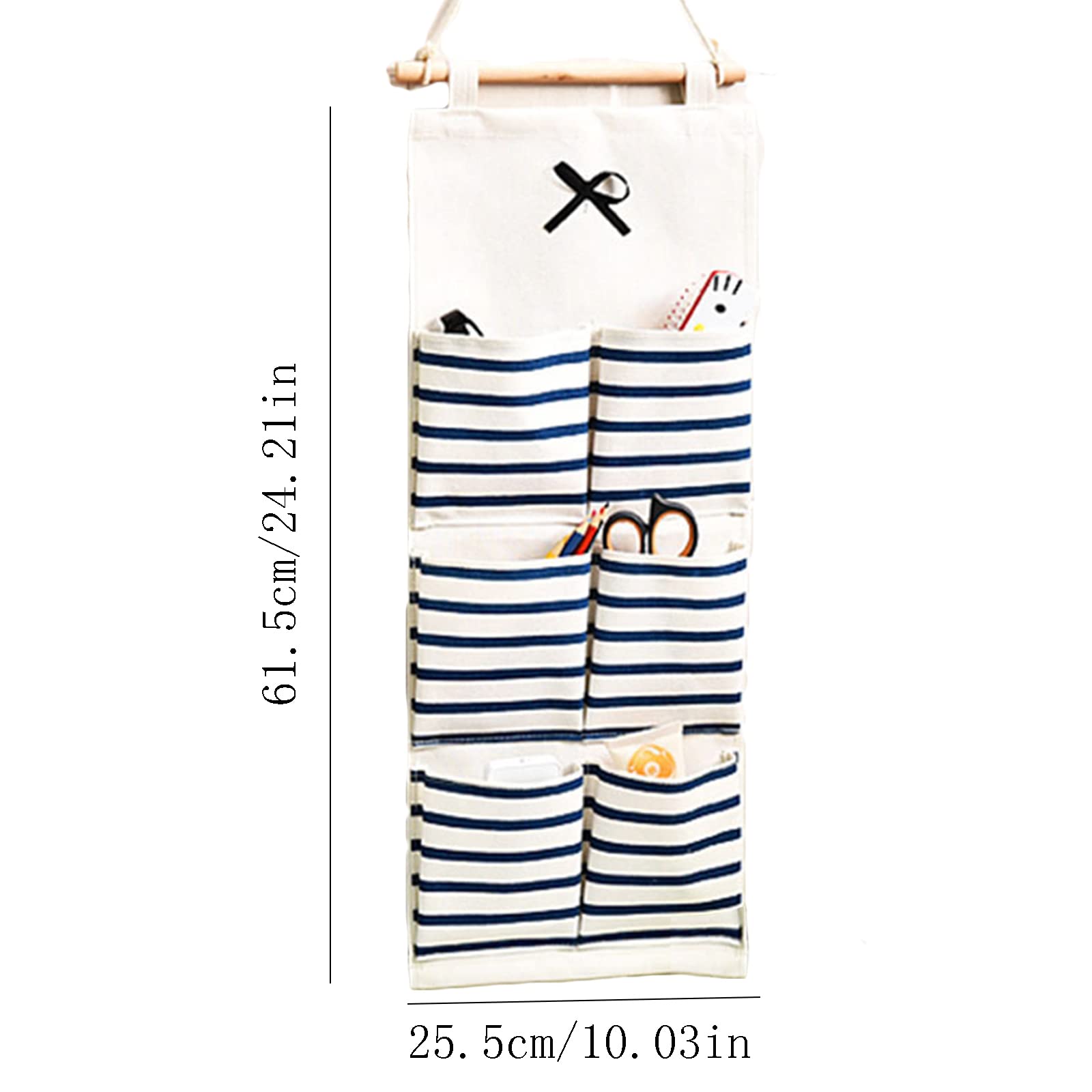 Hosh 2 Piezas Soporte Organizador Colgante, Bolsa para Utensilios Colgantes, Bolsa de Almacenamiento Colgante, para Uso en Dormitorio, Sala Estar, Oficina, Cocina, Baño (Azul)