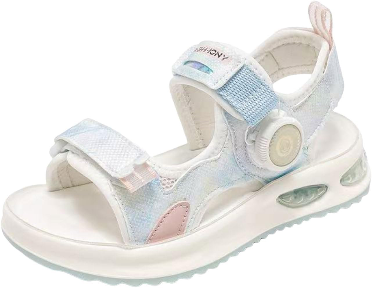 IWIHMIV Girls Open Toe Sports Sandals Summer Water Shoes Comfortable Lightweight Non Slip Beach Sandals for Kids