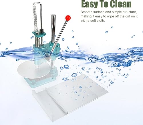 Miniatura 7 de PIAOCAIYIN Prensa de masa para pizza, máquina manual de prensa de pastelería de masa de pizza doméstica de 9.5 pulgadas, prensa de pizza de acero