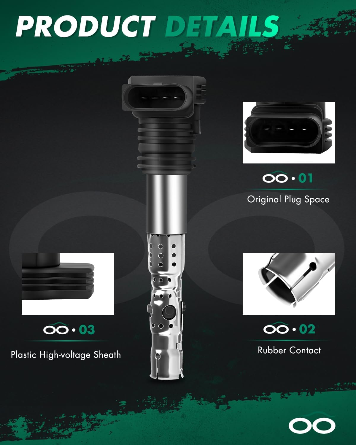 SCITOO Ignition Coil fit for P-assat 1.8L 2001-2005 for J-etta 1.8L 2001-2005 for A-udi A4 1.8L 2001-2007 UF411 1pc Ignition Coil