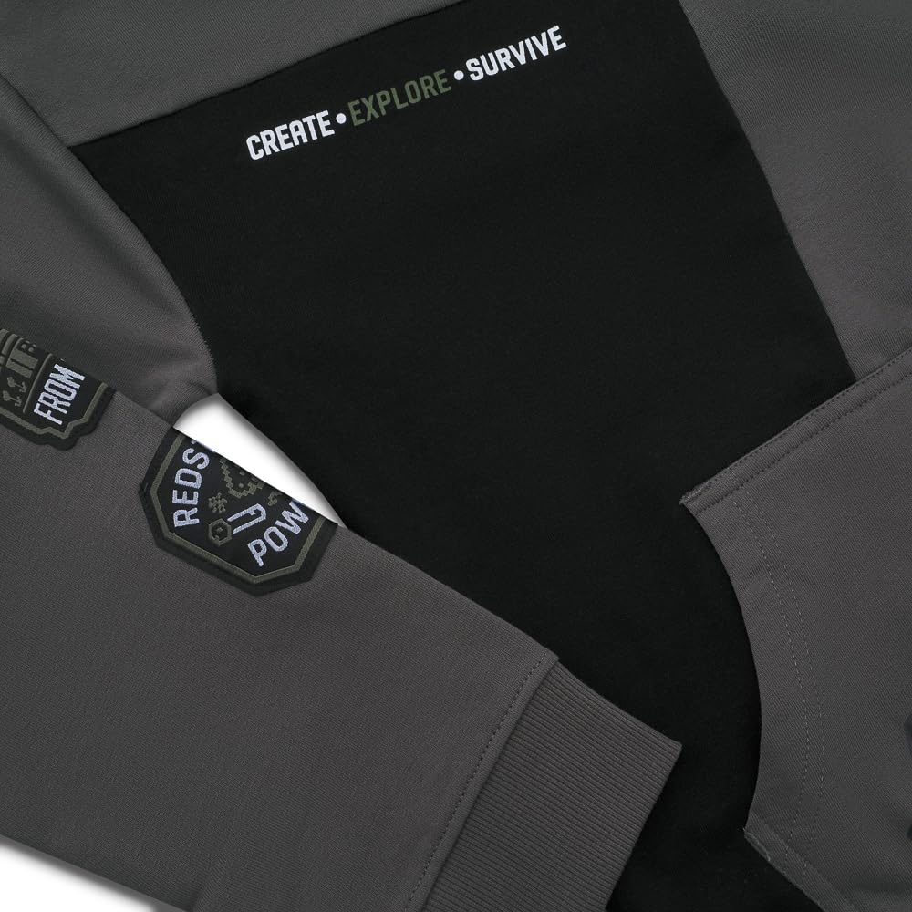 Minecraft Chándal para niños – Conjunto oficial de sudadera con capucha y pantalones deportivos para niños, chándal de algodón gris Creeper Gaming, edad 5-12 años