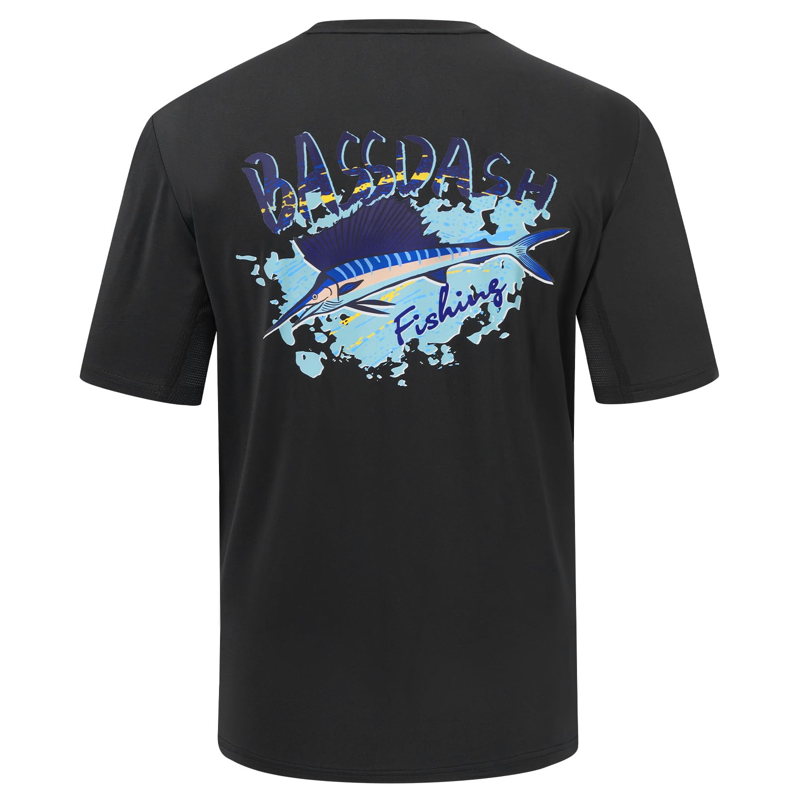 BASSDASH Maglietta da uomo con grafica a maniche corte da pesca, UPF 50+, traspirante, protezione solare UV FS36M