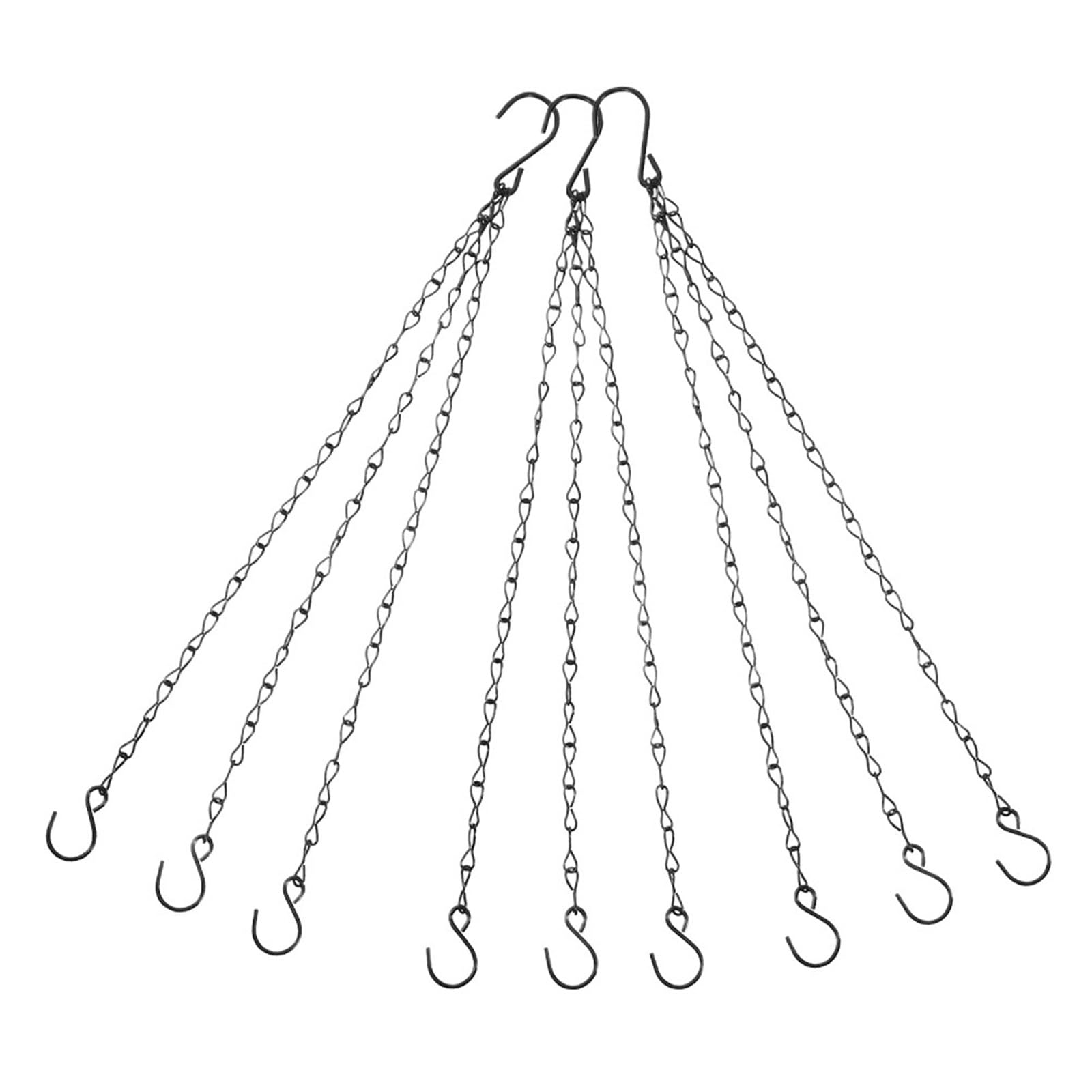WUYXTO 3 Pcs Hanging Black Metal Planter Hanger Stable Decorative Chains Flower Chain For plant