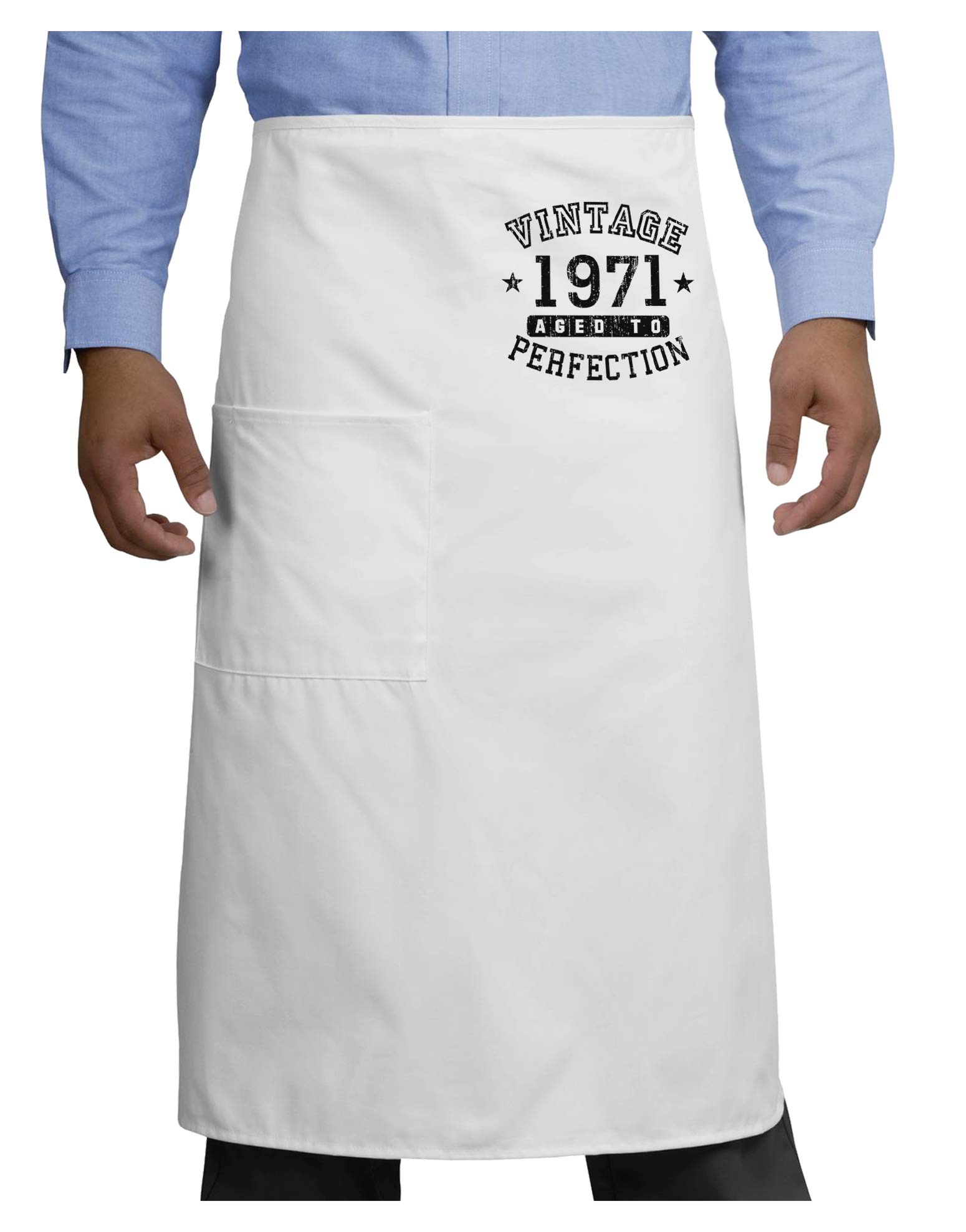 TOOLOUD 50th Birthday Vintage Birth Year 1971 Adult Bistro Apron - White - One-Size