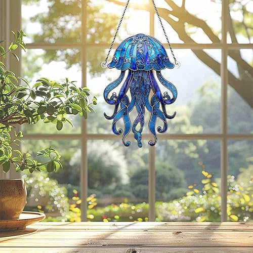 Miniatura 2 de Adornos de medusas para colgar en la ventana, regalos de medusas para mujeres y hombres, decoración de medusas, decoración de Navidad para el hogar