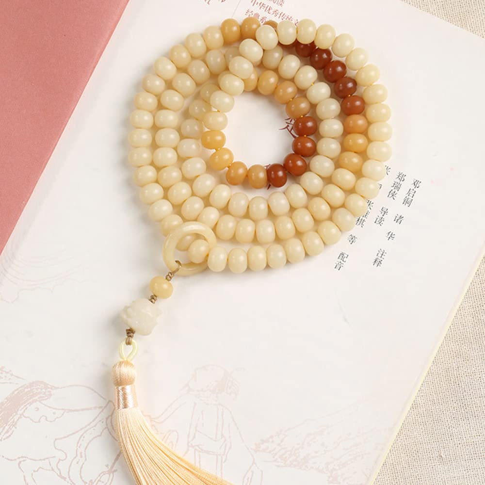 Bracciale con Perline di radice Bodhi Sfumata 108 Collana