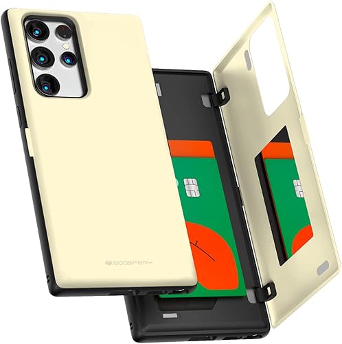 GOOSPERY Parachoques magnético para puerta compatible con Galaxy S22 Ultra, tarjetero, cartera con imán fácil, cierre automático, protección de
