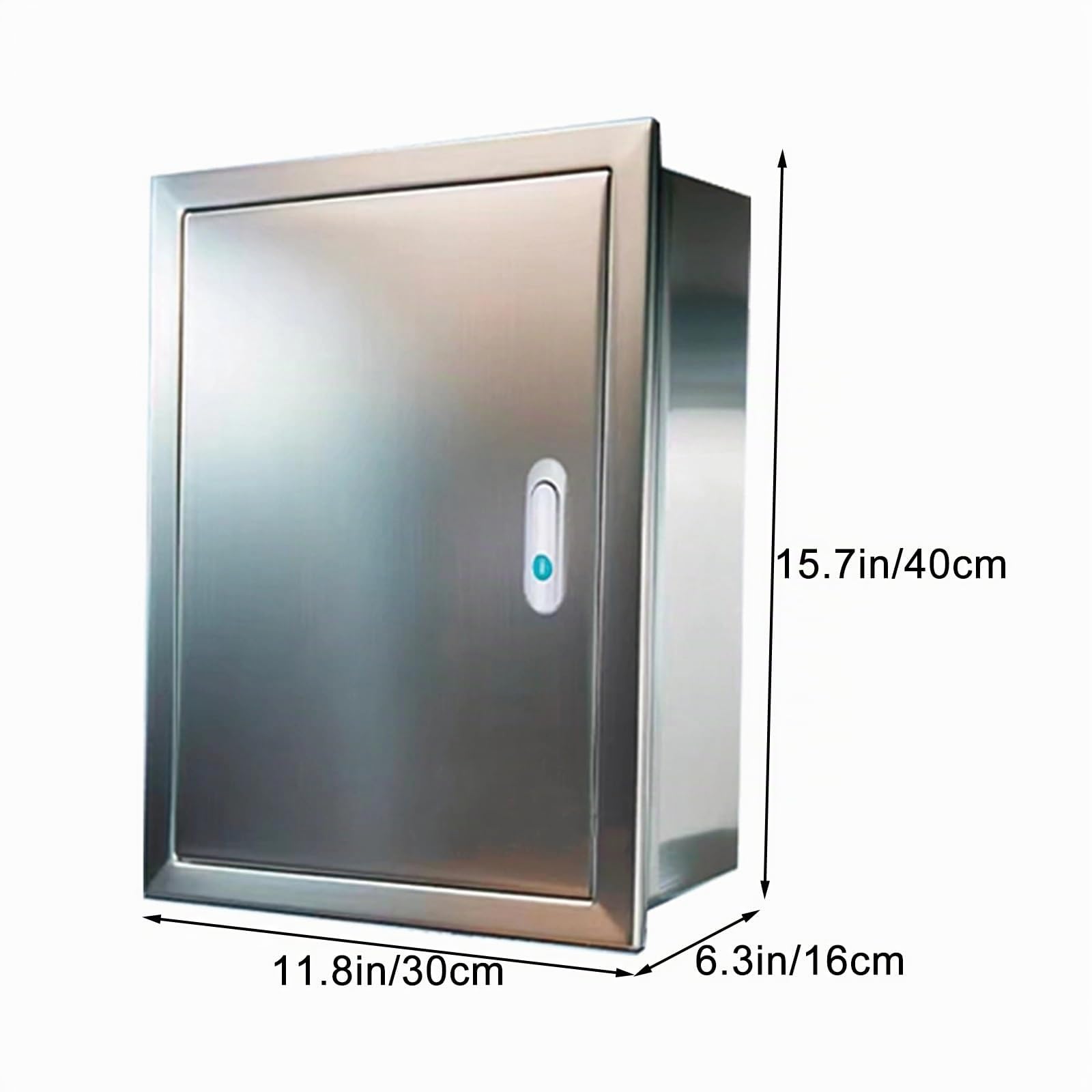 Unterputz Edelstahl-Schaltschrank, Bündig Montiertes Gehäuse mit Lasergeschnittener Schweißkonstruktion, für Gewerbliche und Private Innenbereiche(40x30x16cm/15.7x11.8x6.3in)