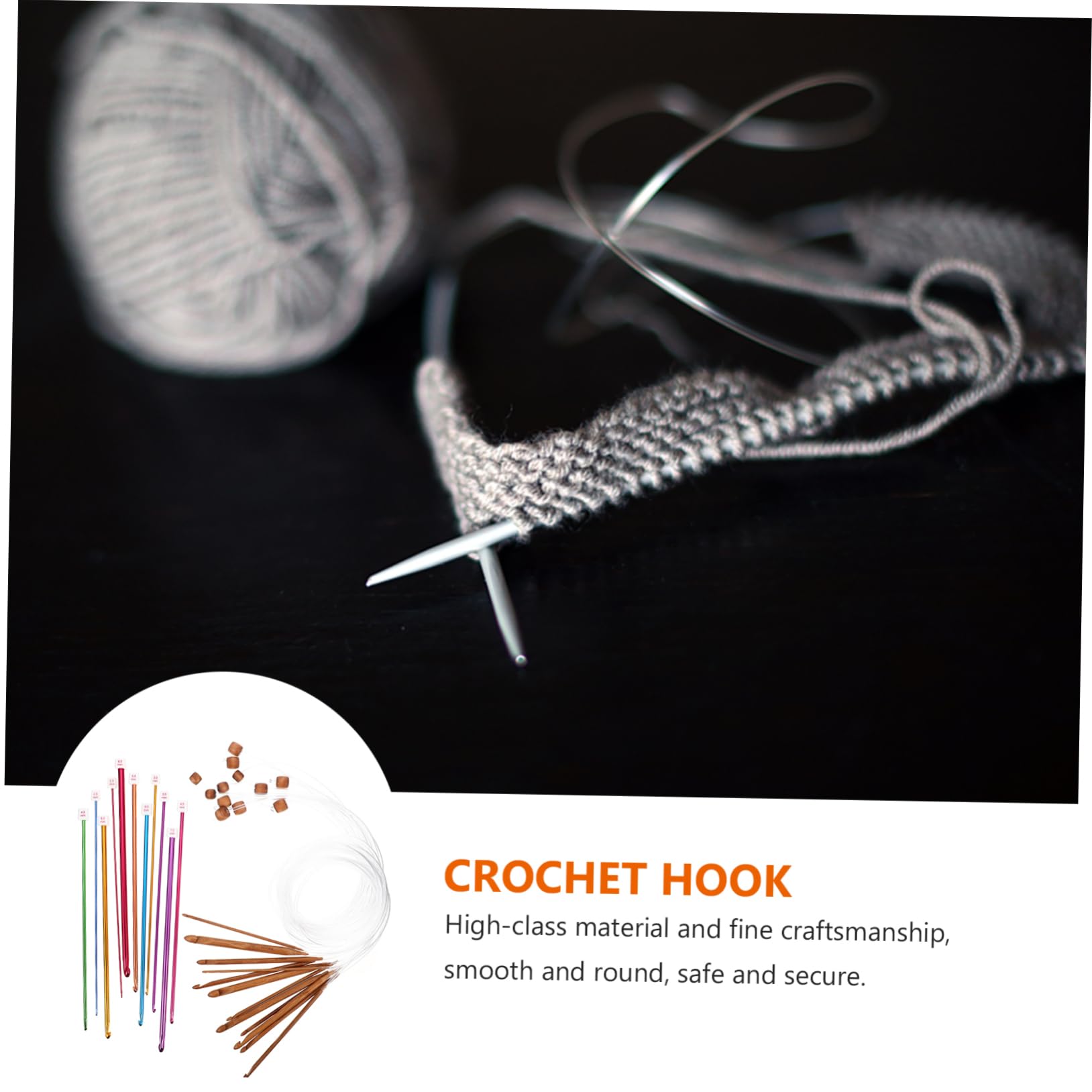 SHINEOFI 1 Juego crochet afgano accesorios de ganchillo gancho de tejer tunecino Gancho de crochet herramientas de costura de ganchillo ganchos de tejer caja de herramientas