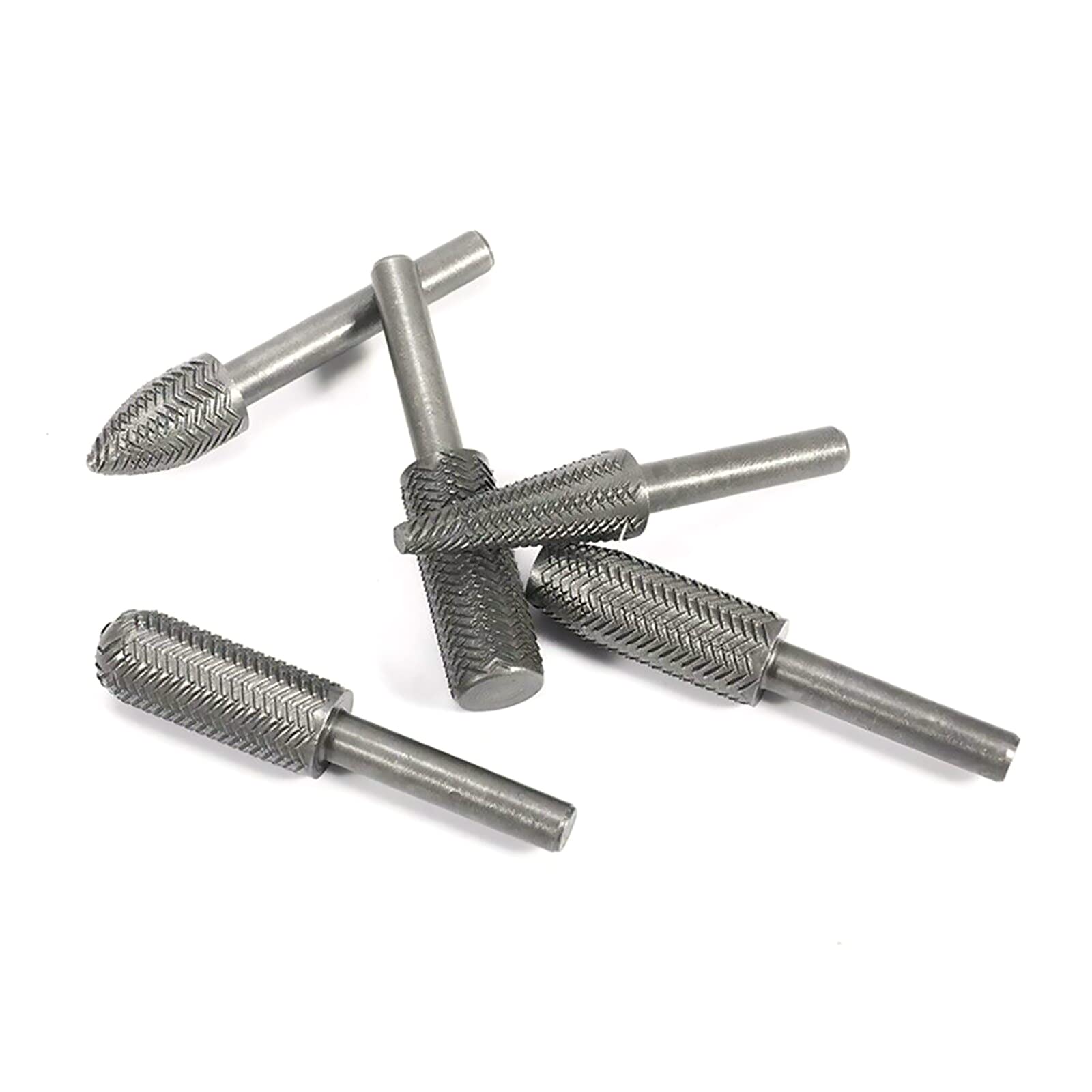5Pcs Steel Shaping Grinding Rotary Rasp Cutter Drill Bits Accessory for Steel Milling, Filing and Shaping