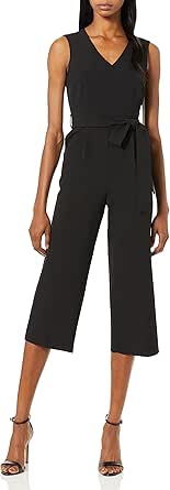 Vince Camuto womens Sleeveless V-neck Cropped Jumpsuit