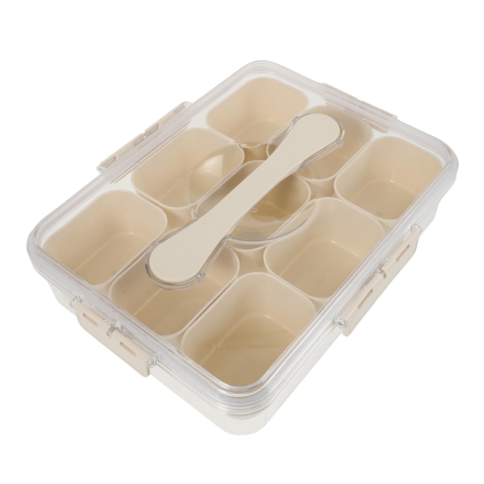 Caja Organizadora para Frigorífico con Compartimentos y Tapa Pet Resistente y Fácil de Limpiar con Asa Portátil para Almacenamiento de Frutas Verduras y Especias Cocina y Picnic