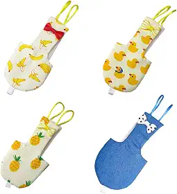 4 peças de fralda de pássaro papagaio roupa de voo reutilizável com interior impermeável para periquito, calopsita, mini arara, periquito, canário, estilo fofo (M)
