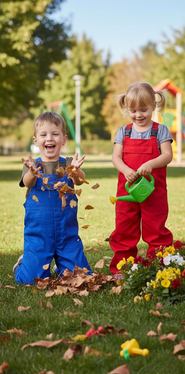 WORKTEAM Peto de Niño Infantil con Tirantes Elásticos y Hebillas Automáticas Multibolsillos