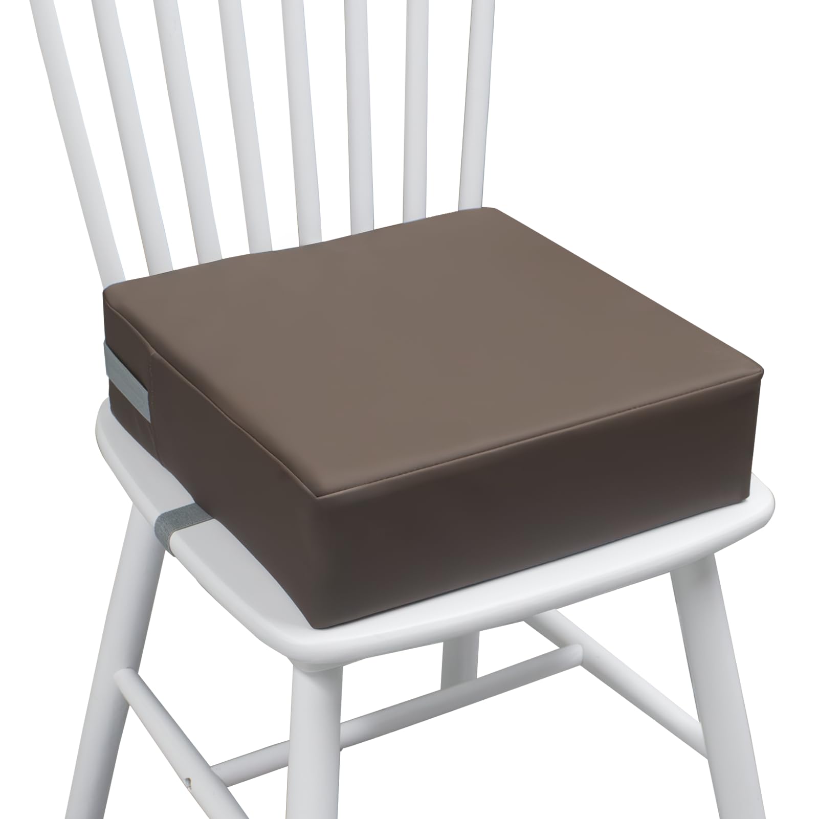 Photo 1 of Eiury Booster Seat for Kitchen Chair, Toddler Booster Seat for Dining Table, Waterproof PU Leather Kids Seat Cushion with Adjustable Straps, Non-Slip Bottom, Wipeable Seat Pad,Dark Brown