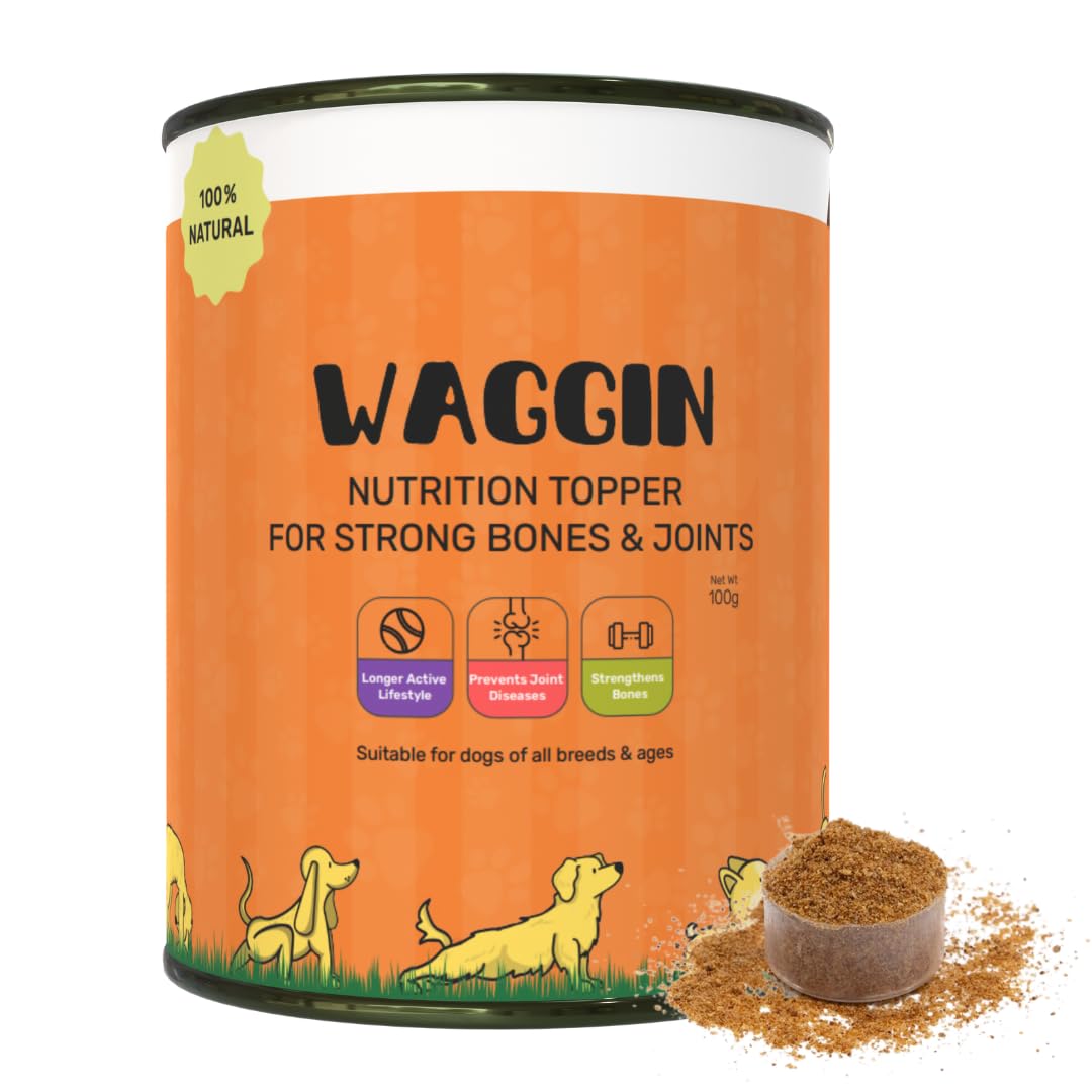 WAGGIN Everyday Nutrition Topper for Strong Bones & Joints | Dog Supplement and Multivitamin | 100% Natural Human Grade Ingredients | All Life Stages | 100g (B0D2RVWMJC) Amazon Price History, Amazon Price Tracker