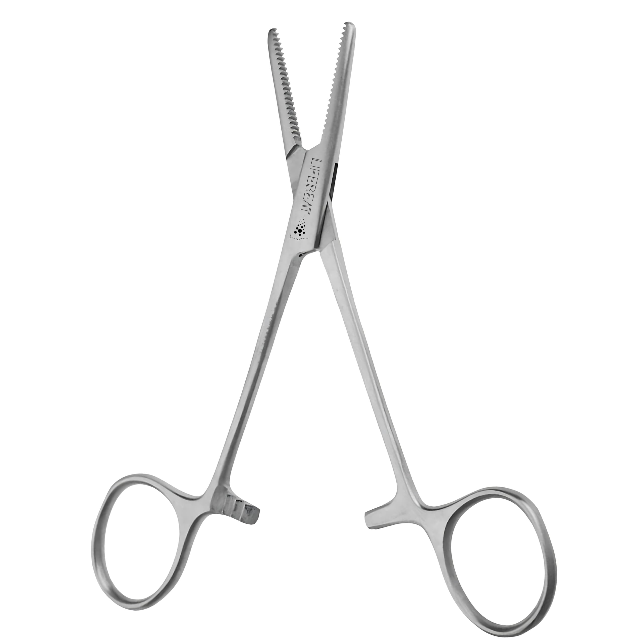 Lifebeat Silver Forcep Hemostat Forceps Fishing Forceps Dog Hemostat Scissors Ear Hairs Tools Locking Pliers Stud Ball Earings Holder Dog Ear Hair Grooming Tweezers (Straight 5 Inches)