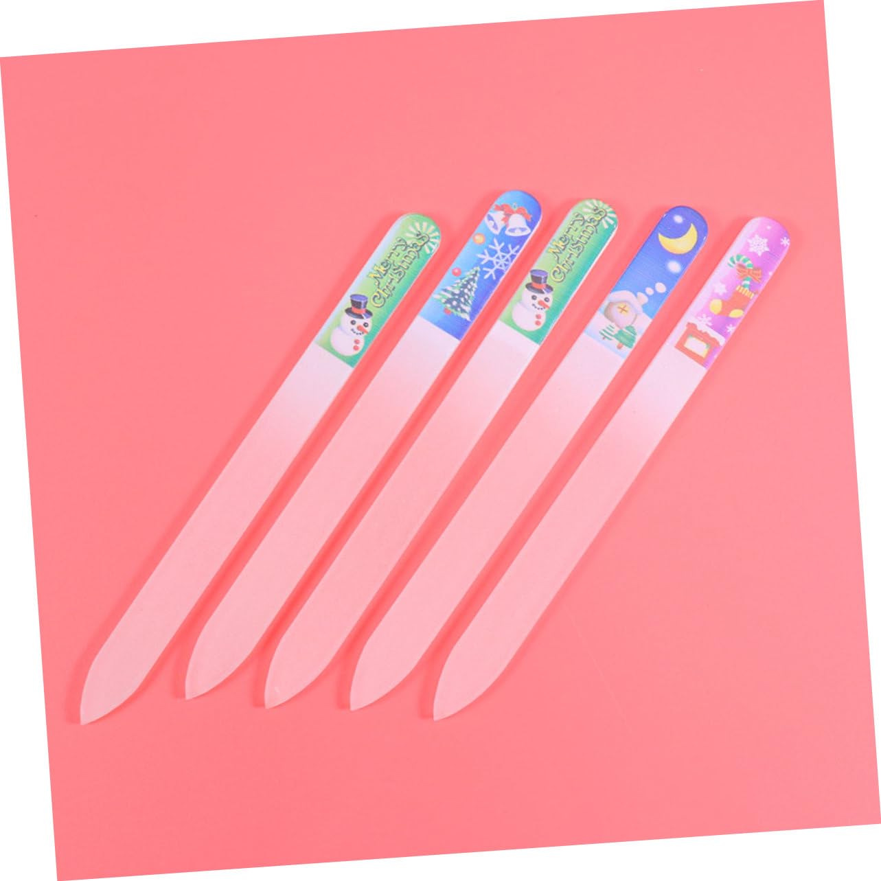 FRCOLOR 20 Piezas archivo de cristal de Navidad christmas limas para uñas pulidor de uñas lima de uñas para uñas naturales suministros de arte de uñas limas de uñas de vidrio