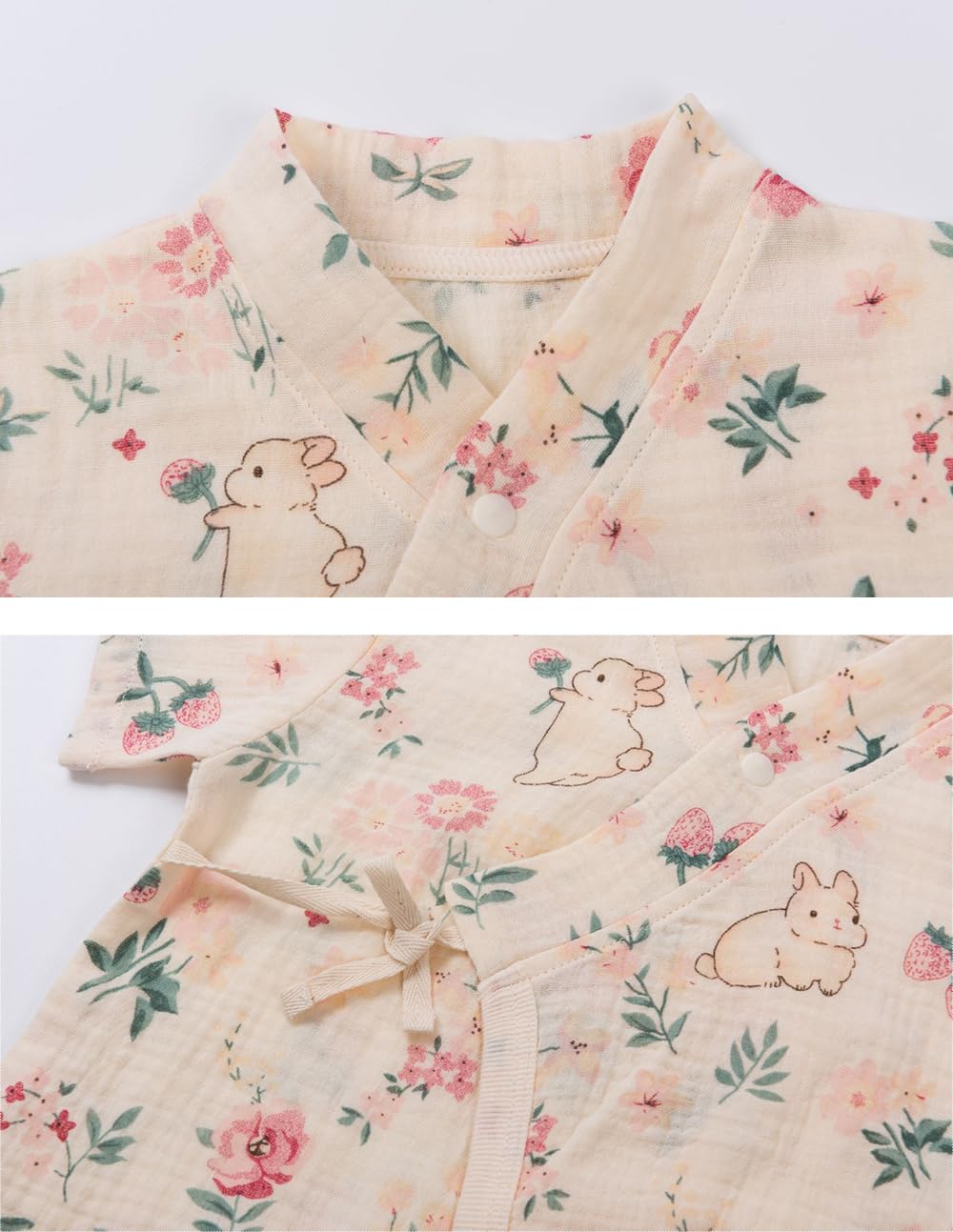 HahaNice Japanese Kimono Baby Thobe Cotton Infant Linen Romper 0-24 Months — view 4