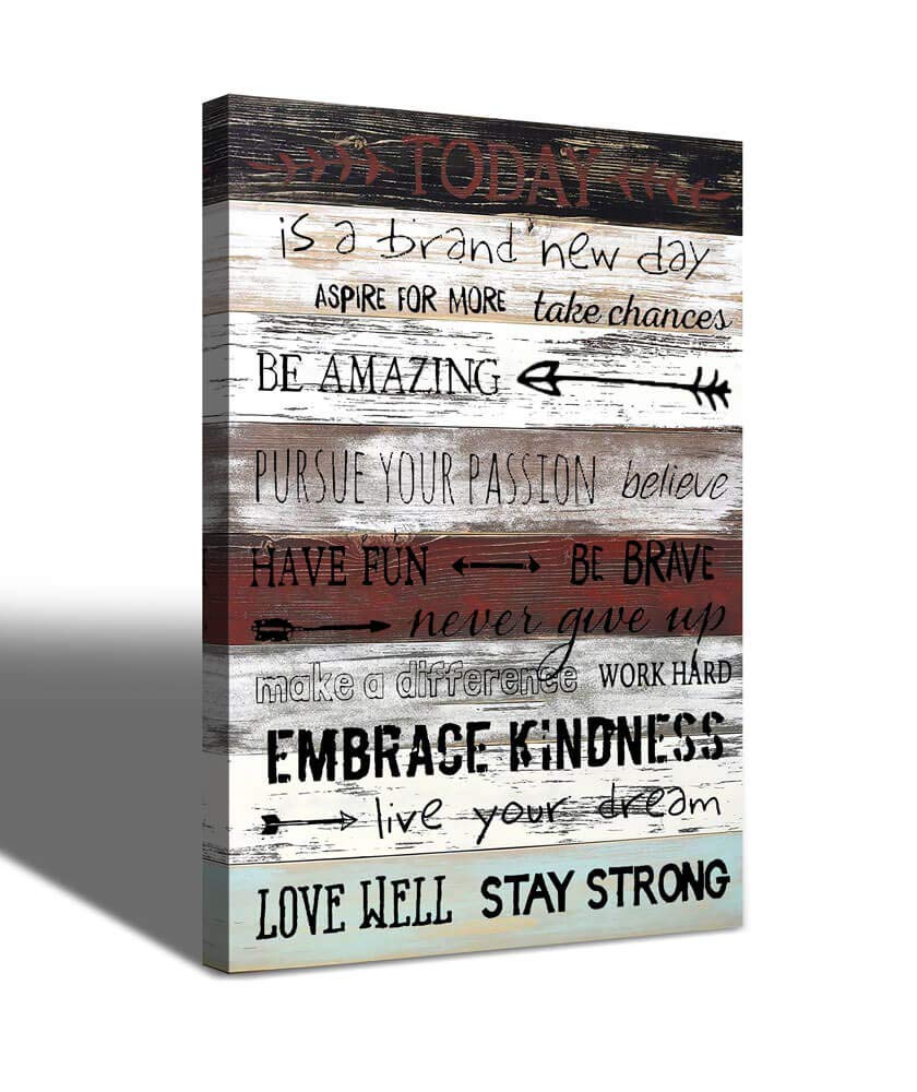 Inspirational Wall Art for Office Quotes Theme Wall Decor for Women Motivational Canvas Prints Framed Wall Art for Bathrooms Modern Bedroom Decor Canvas Art Wall Decor Office Size 12x16x1