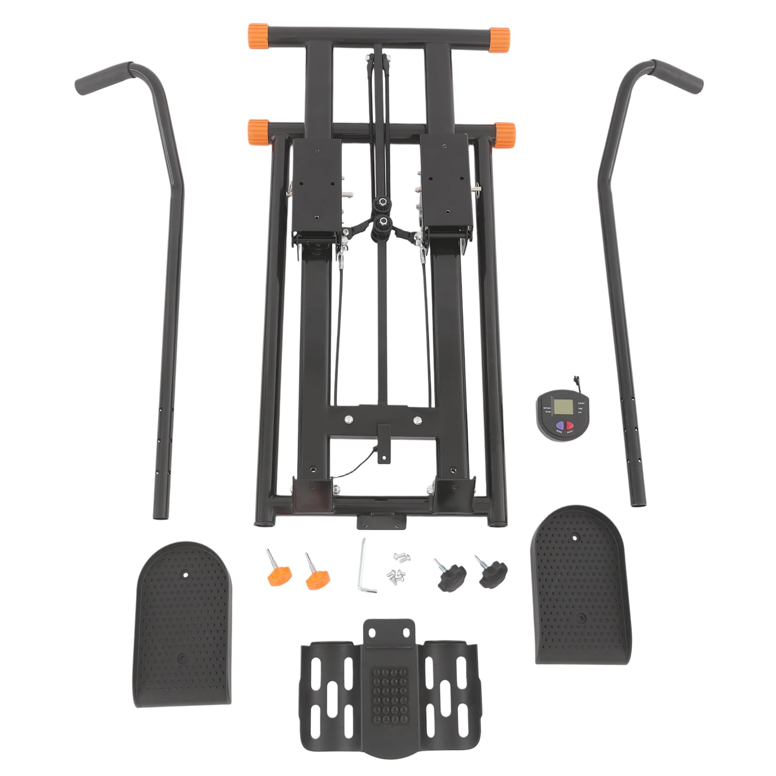 Stair Stepper für Home Gym, Steppers Faltbare Tragbares Pedal, Cardio Übung, Einstellbarem 3 Stufen Widerstand, LCD-Display, Tragfähigkeit 120kg, Fitnessgeräte für Zuhause, Schwarz