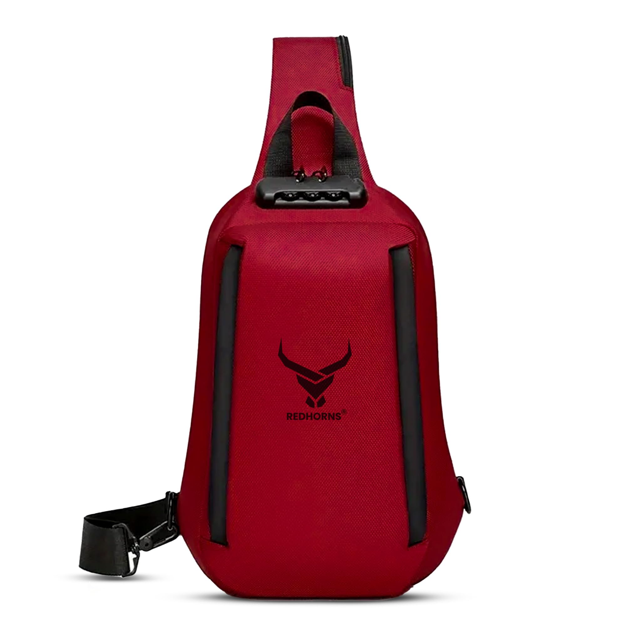 REDHORNS Travel Crossbody Chest Bag for Men & Women with USB Charging Port Unisex Design Anti-Theft Zipper Password Lock Shoulder Bag, Waterproof Sling Bag Backpack for Travel (Red) (B0DCSTJYJ5) Amazon Price History, Amazon Price Tracker