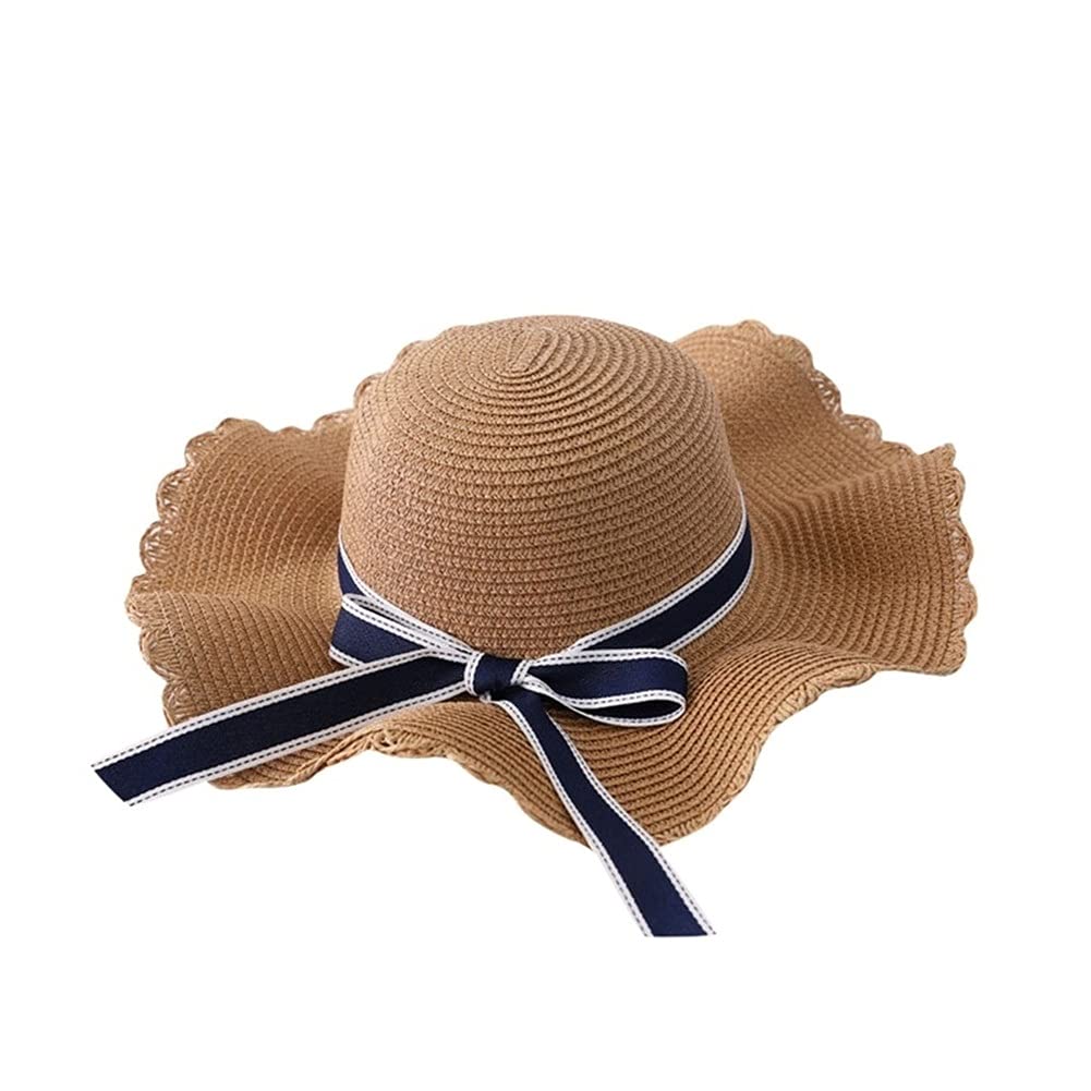Sombreros para Mujer, Sombrero de Paja Grande de Verano, Flexible, Ancho, con Lazo, Plegable, para Playa (Mcode)