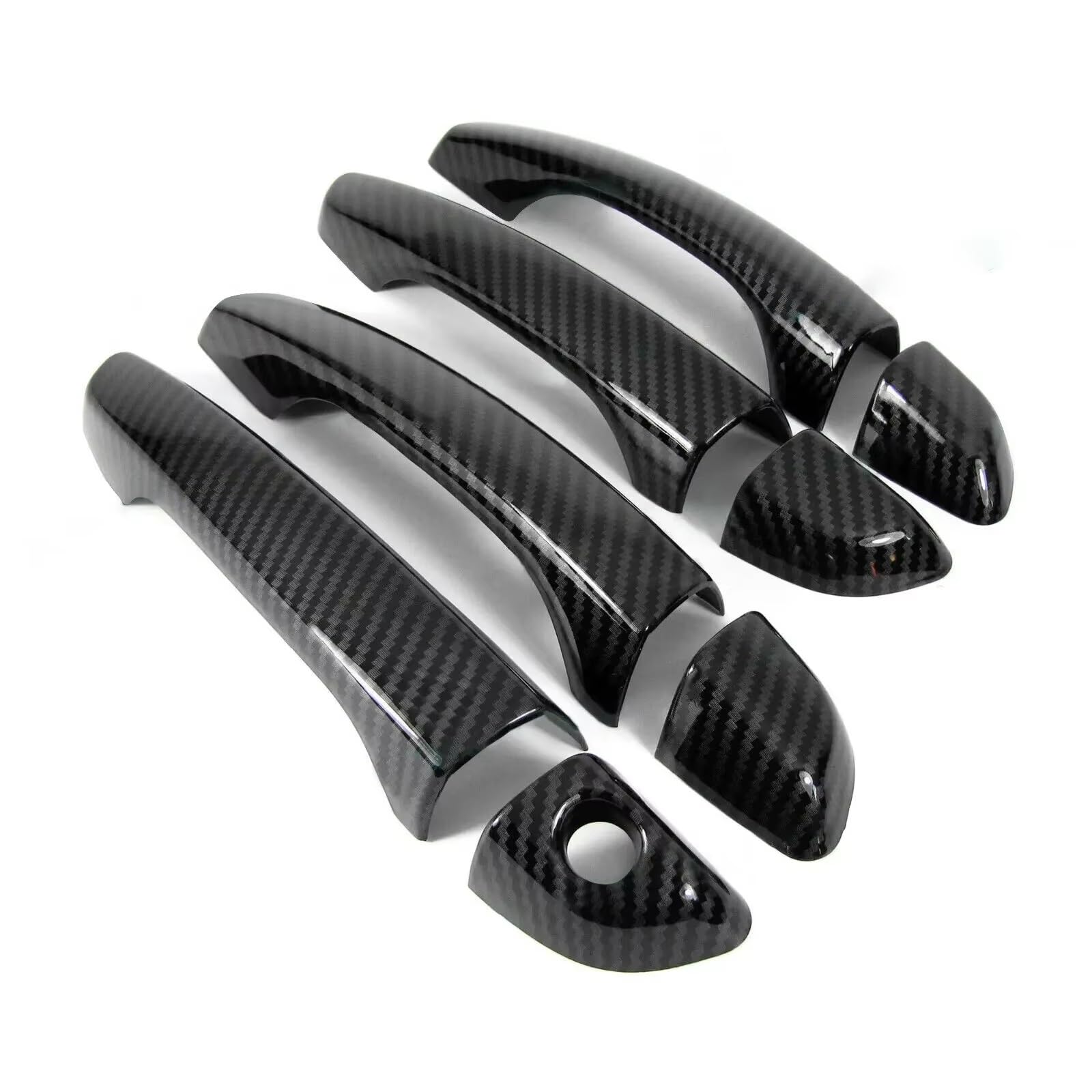 Qdzvalumv Normal Carbon Car Door Handles Cover Shell Compatible With For Elantra For Avante 2017-2020 Car Exterior Door Handle Cover Decoration Styling Accessories Set(Normal Carbon)