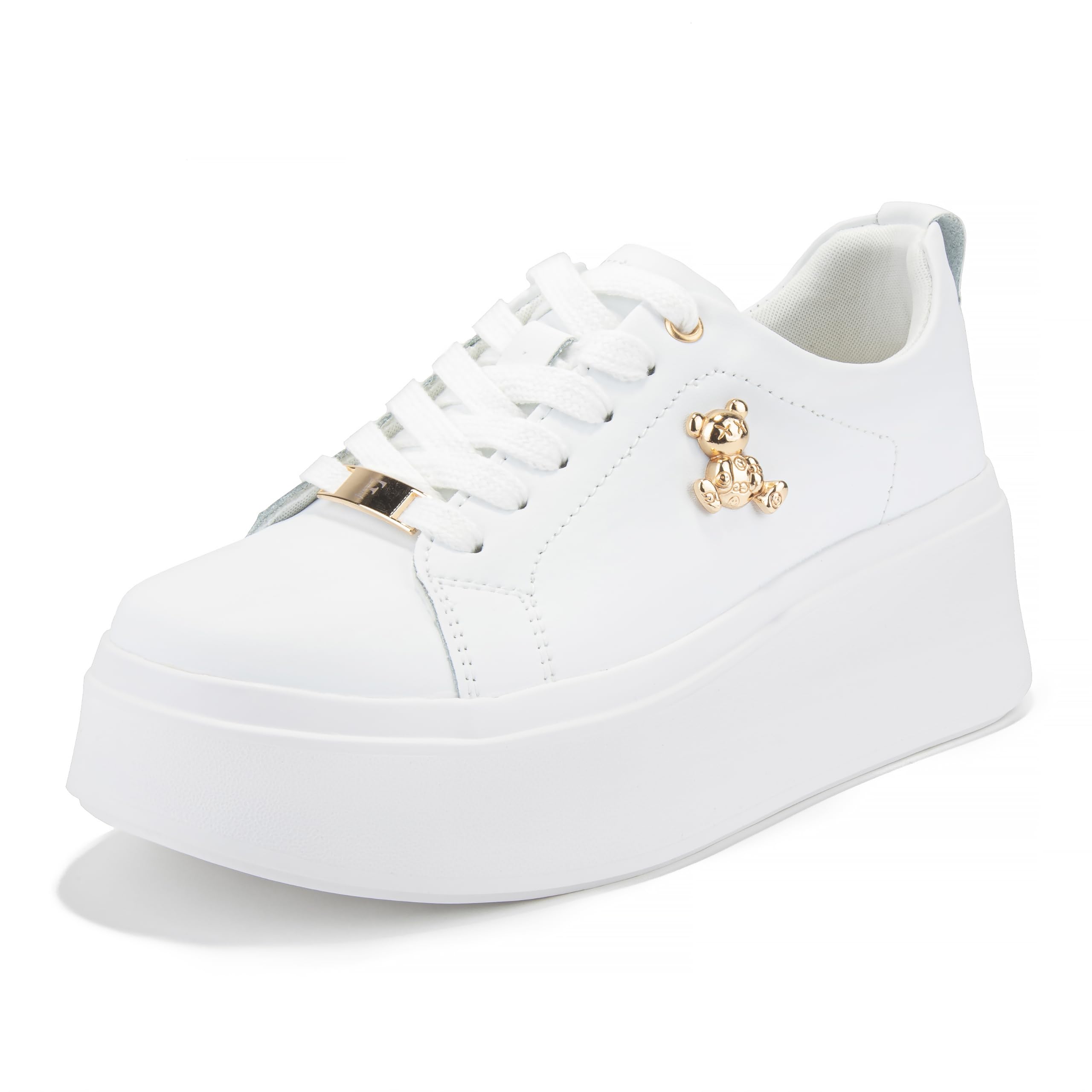 FILIPPO Plateau Sneaker Damen Leder - Schuhe Damen - Halbschuhe | Bequem, Echtleder, Dämpfung, für den Alltag