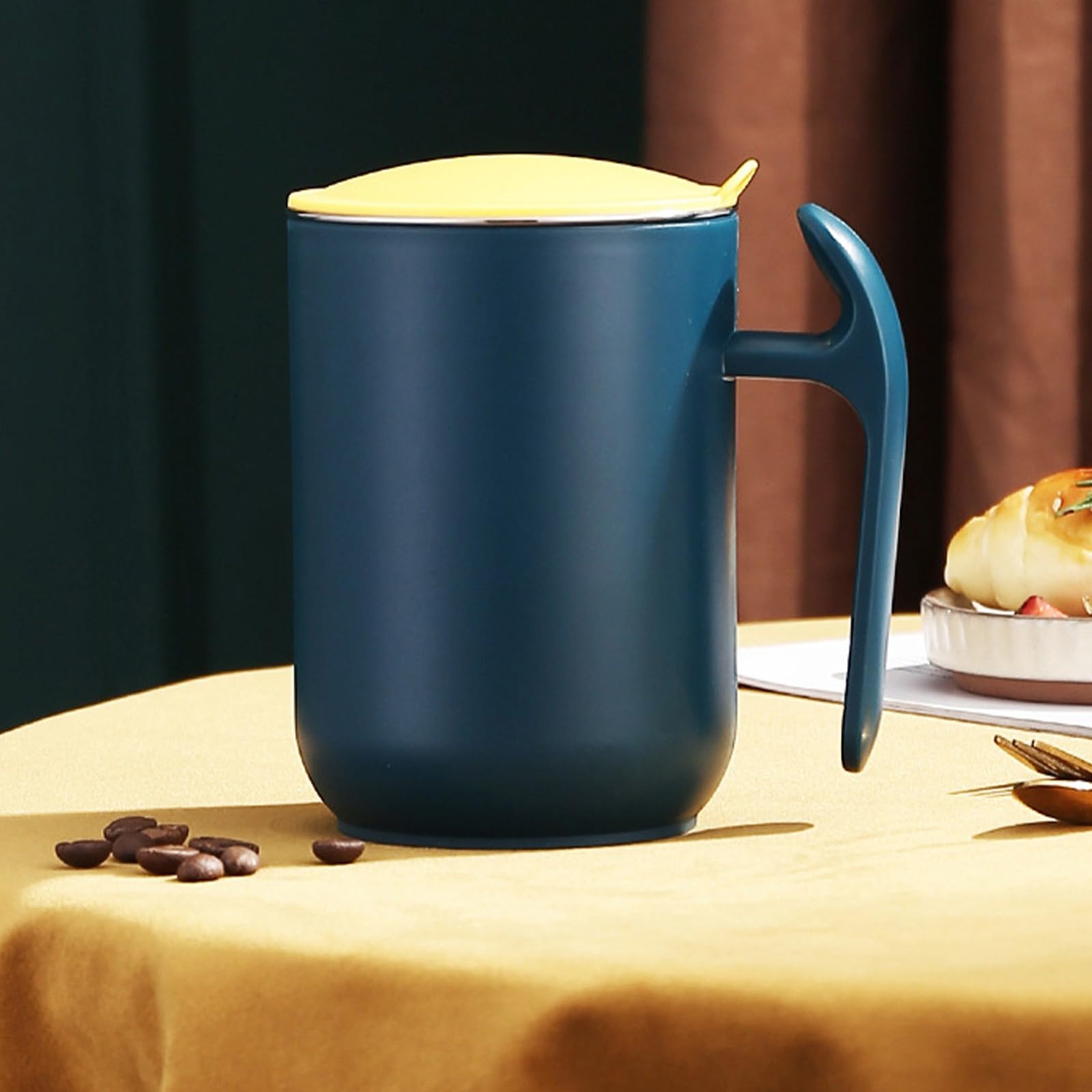 Taza antiderrames para personas mayores, taza de fácil agarre con asa y tapa, a prueba de fugas, ayuda de alimentación de rehabilitación para ancianos y pacientes postrados en cama, apoyo para la vida