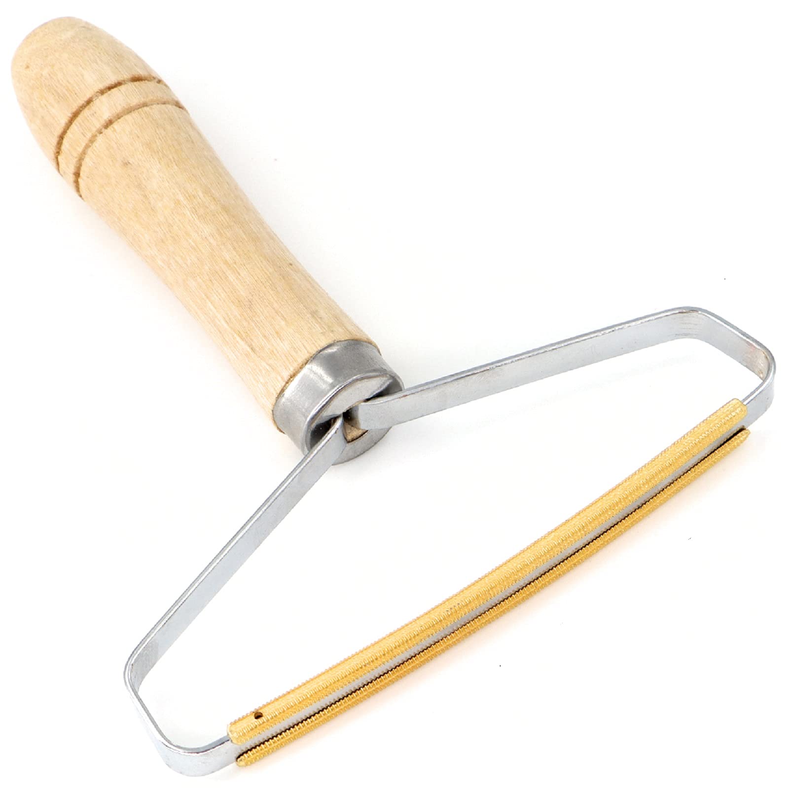 VEGCOO Lint Remover Carpet Roller, Portable Lint Removers for Clothes Fuzz, Wooden Handle Carpet Scraper Metal Lint Rollers for Pet Hair